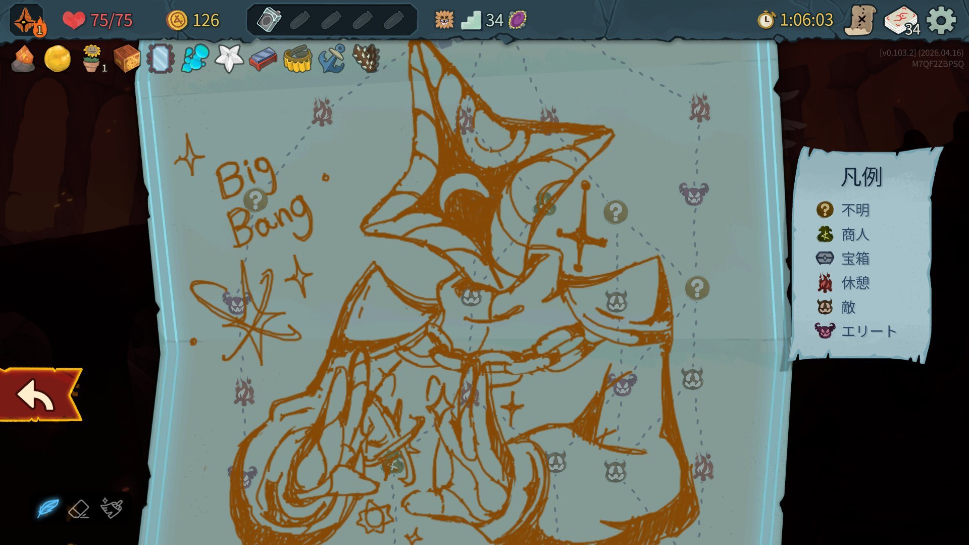 Map drawing of the Regent conjuring Stars.