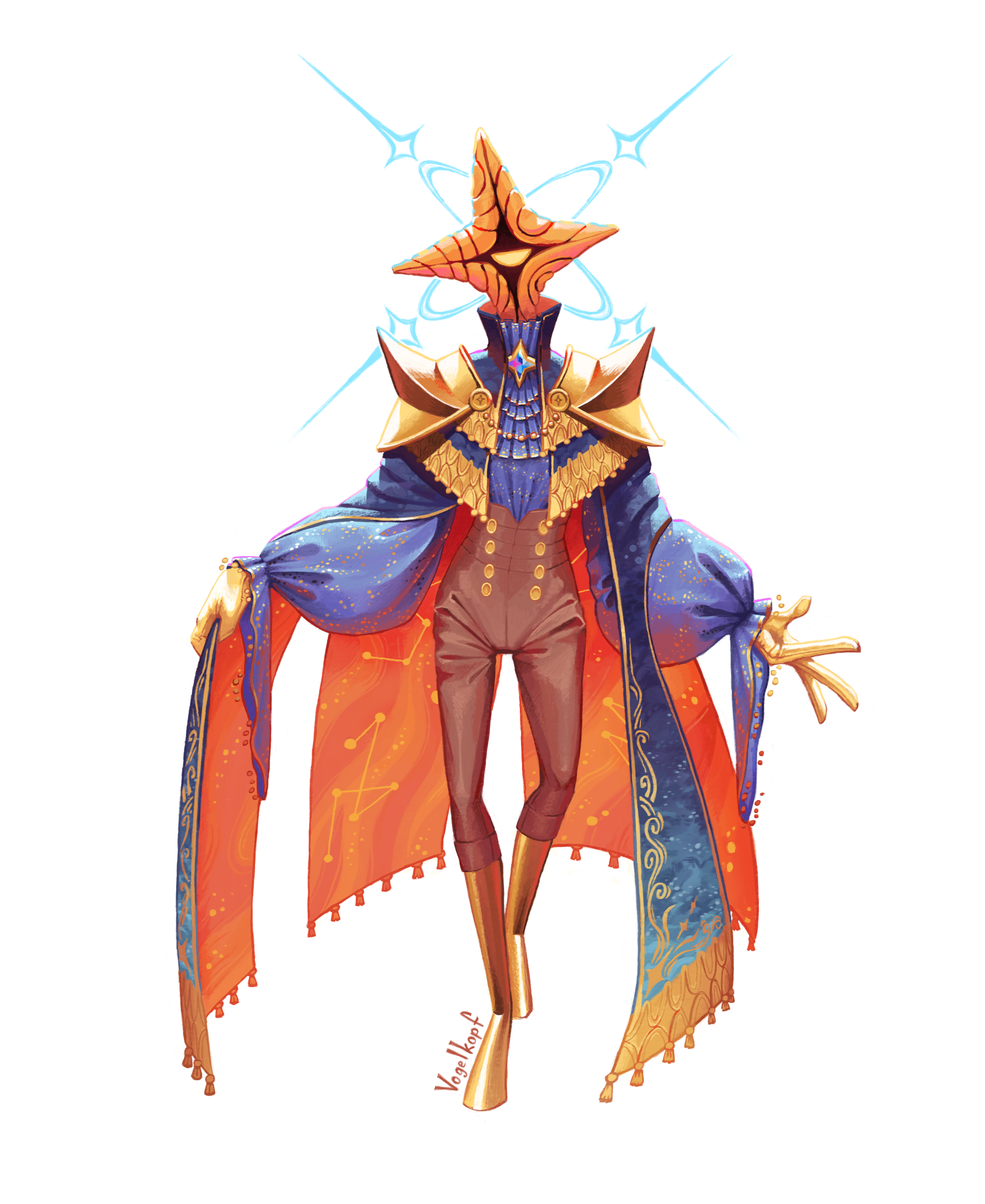 Drawing of the Regent in intricate regalia.