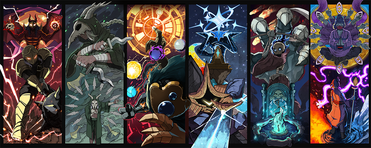 Painterly illustrations of all 6 Slayers from the StS franchise.