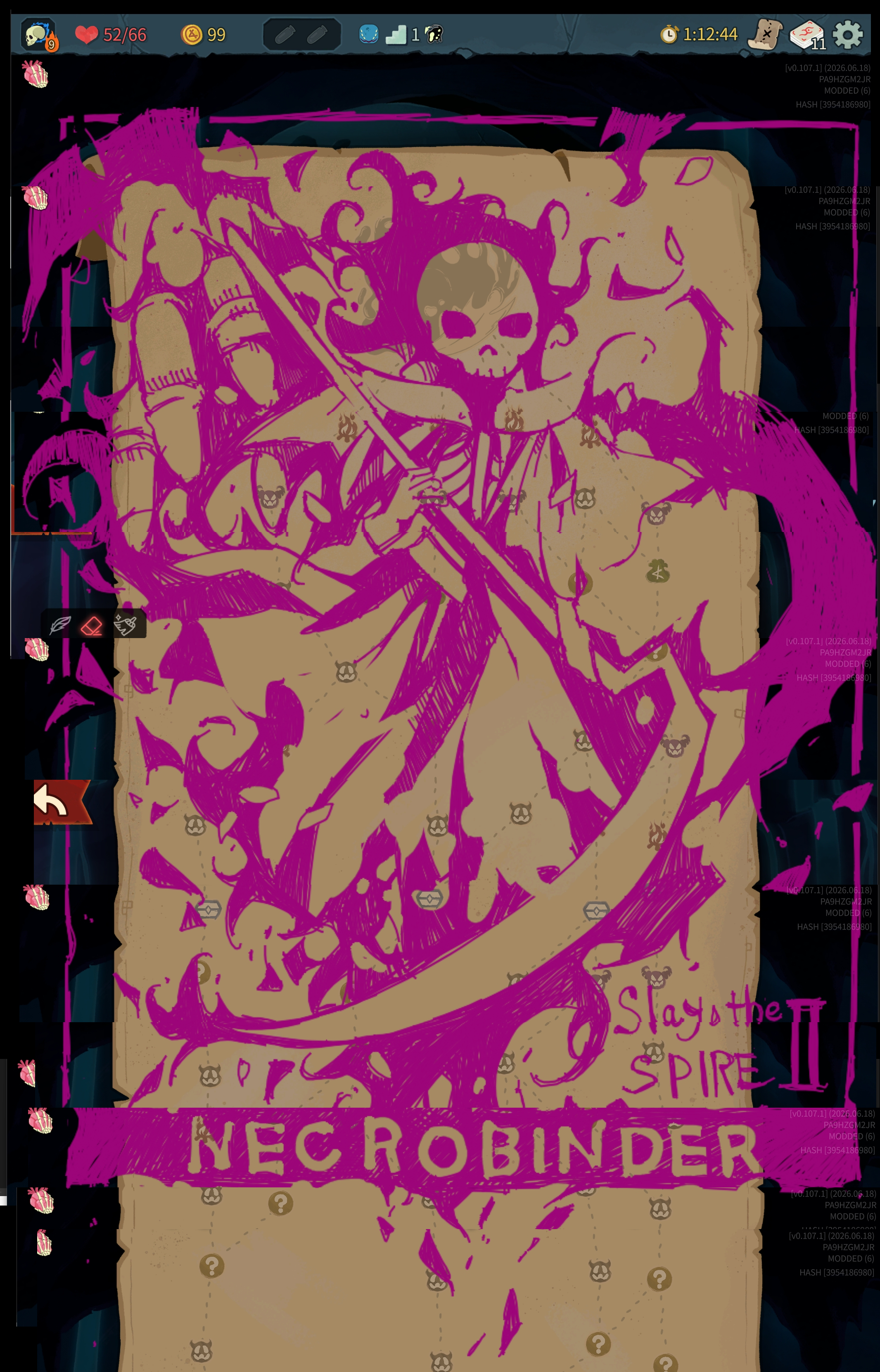 Detailed illustration of the Necrobinder created with StS2’s in-game map-drawing tools.