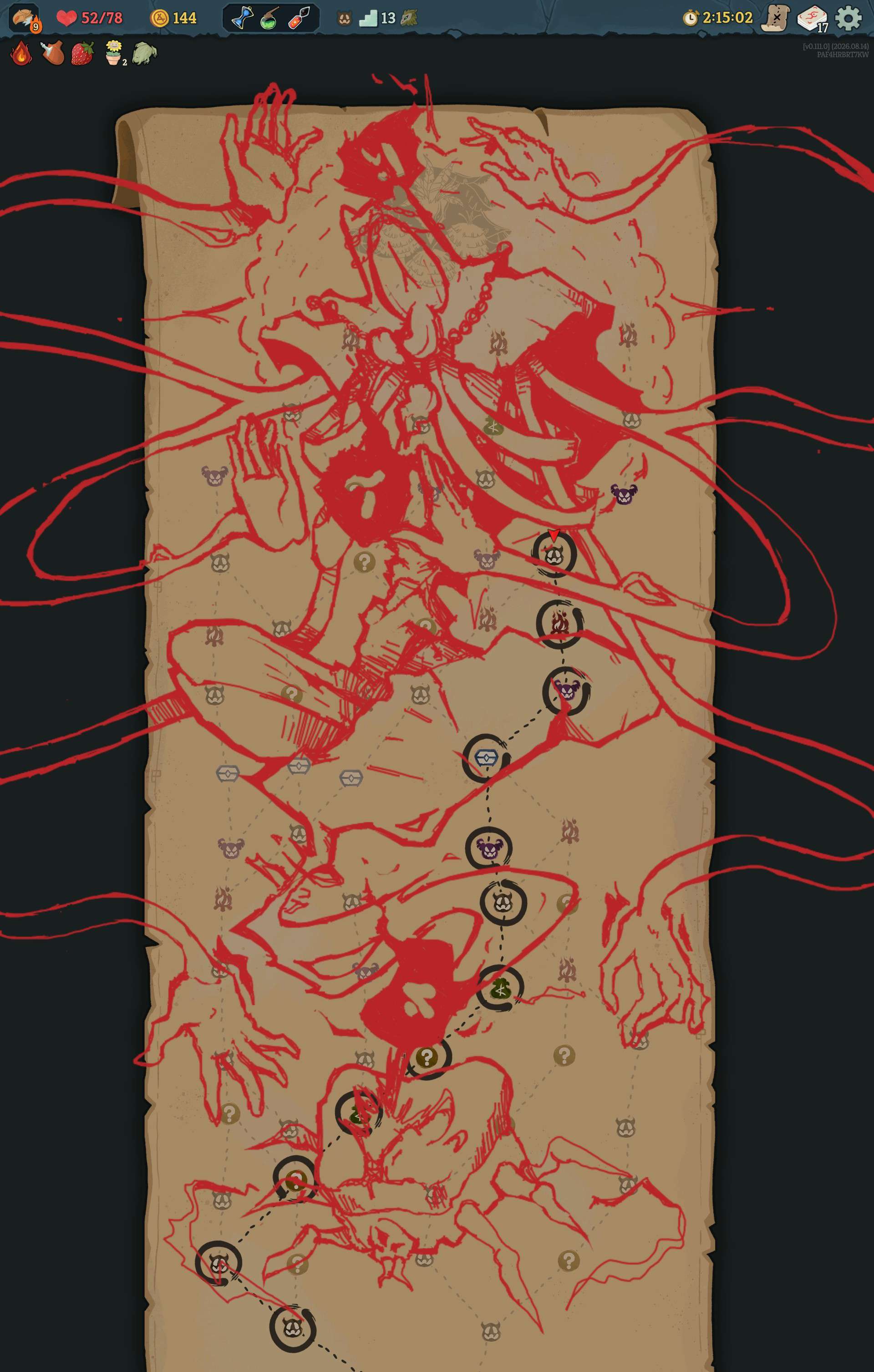 Big map drawing of the Knowledge Demon.