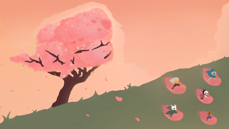 An illustration of Neow in the form of a cherry blossom tree.