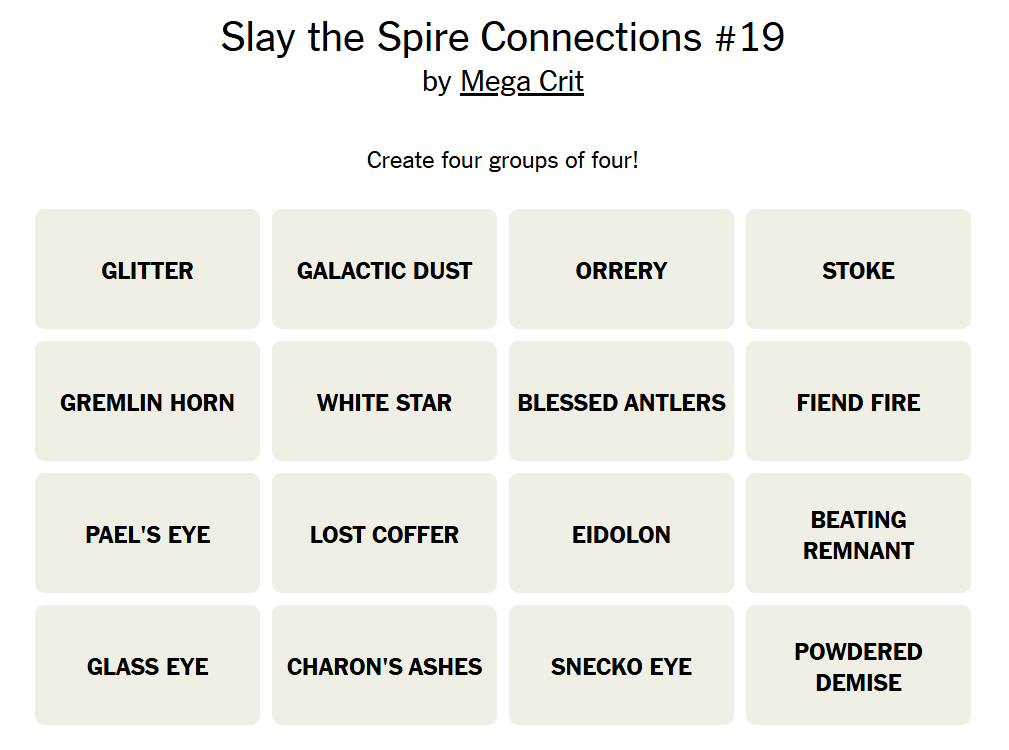 Screenshot of Slay the Spire Connections 19.