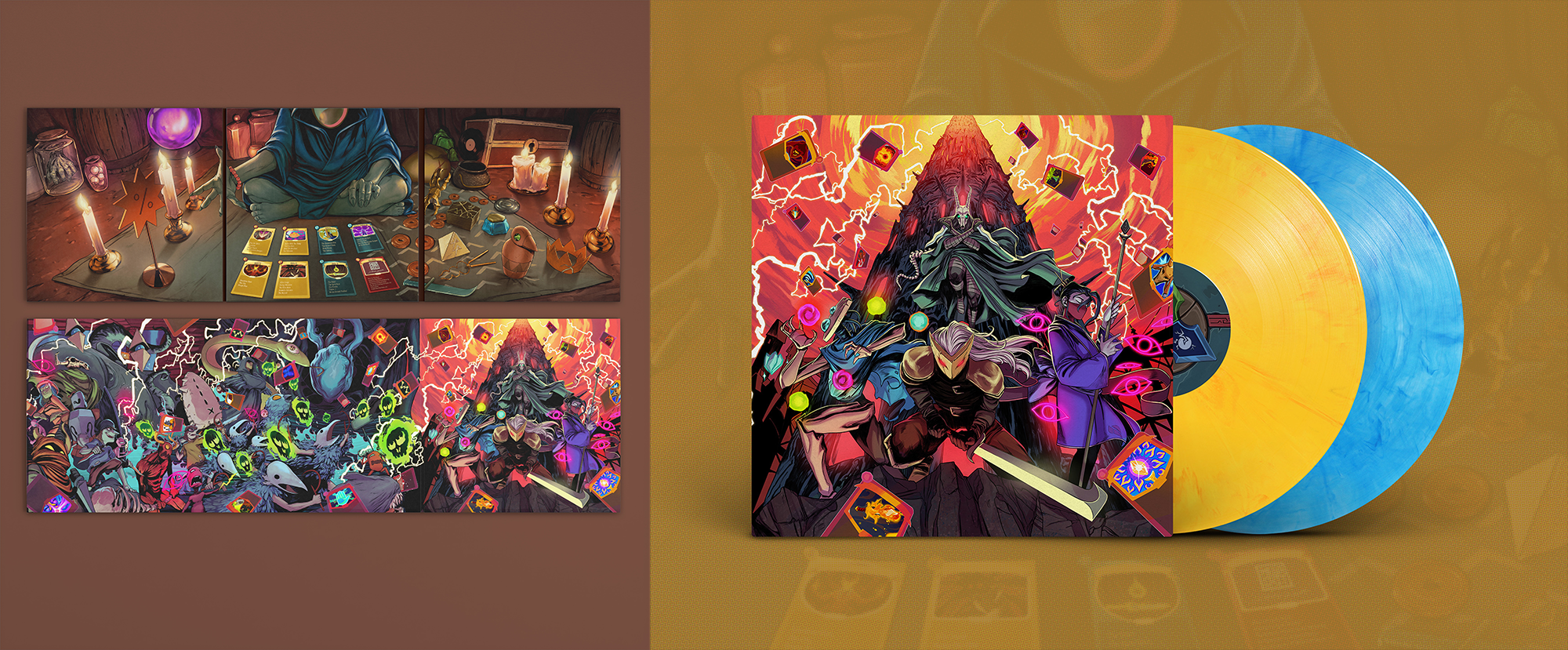 An image of the Mana Wave exclusive StS OST vinyl and its trifold illustration.
